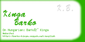 kinga barko business card